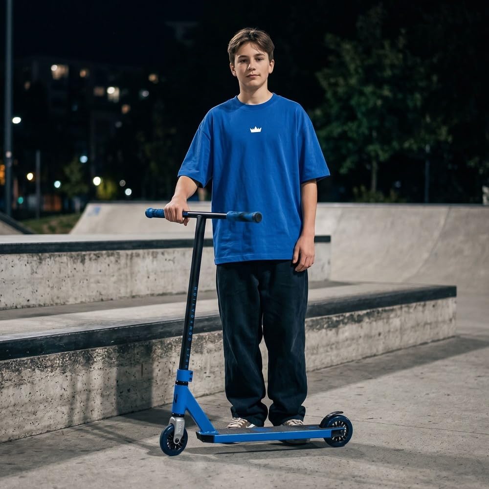 NKD Trottinette de Stunt – Next Generation | Roulements Haute Performance ABEC-9 | Guidon Rotatif à 360° pour Le Freestyle | Alliage d’Aluminium 6061 Durable