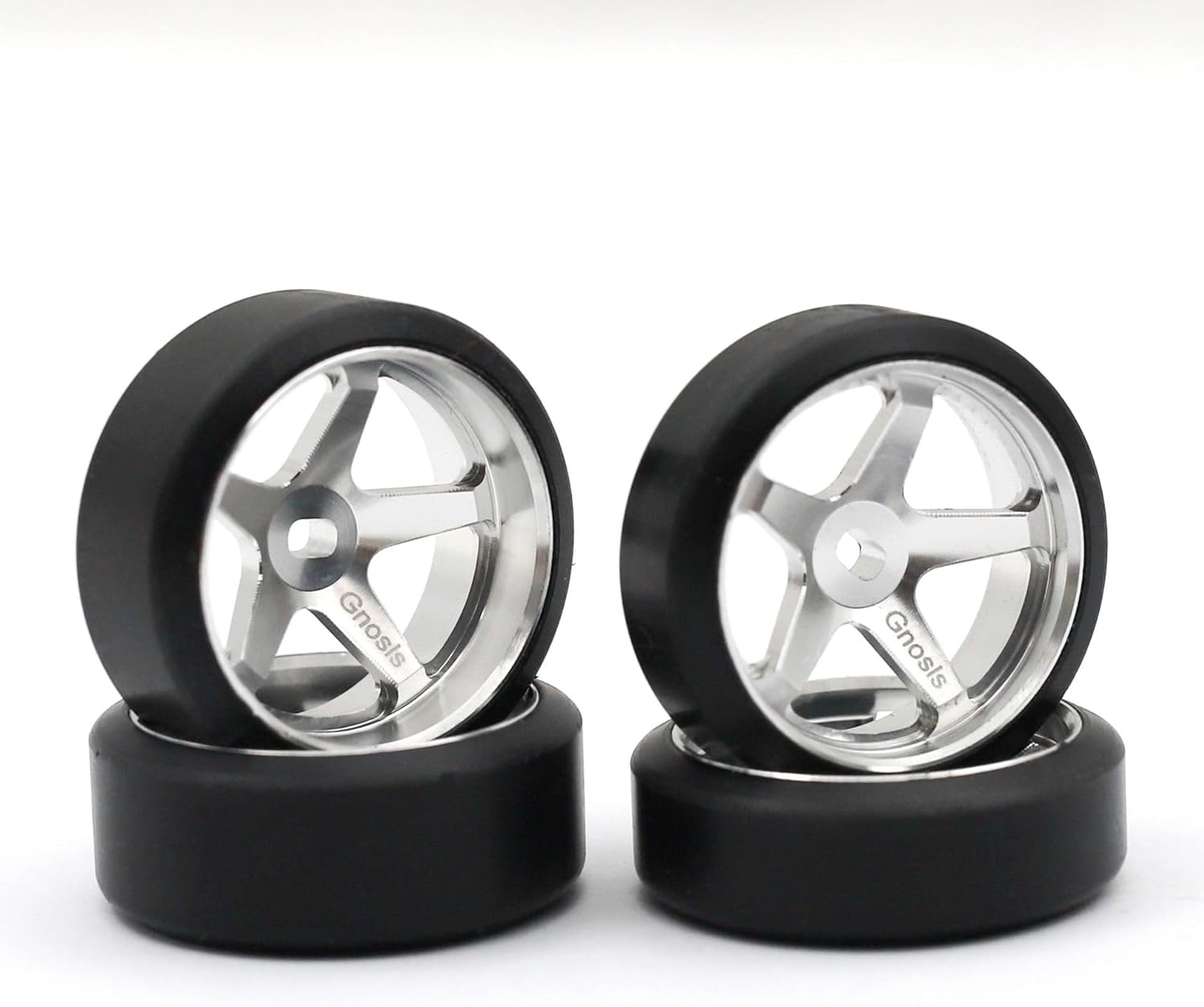 4PCS Metal Wheel Hub Rim Tires RC Upgraded Parts for WLtoys 1/28 K969 MINI-Z AWD AMZ MINI-Q AMR GLA DRZ MINI-D IW04M Drift RC Car (Offset 2.5 Silver)