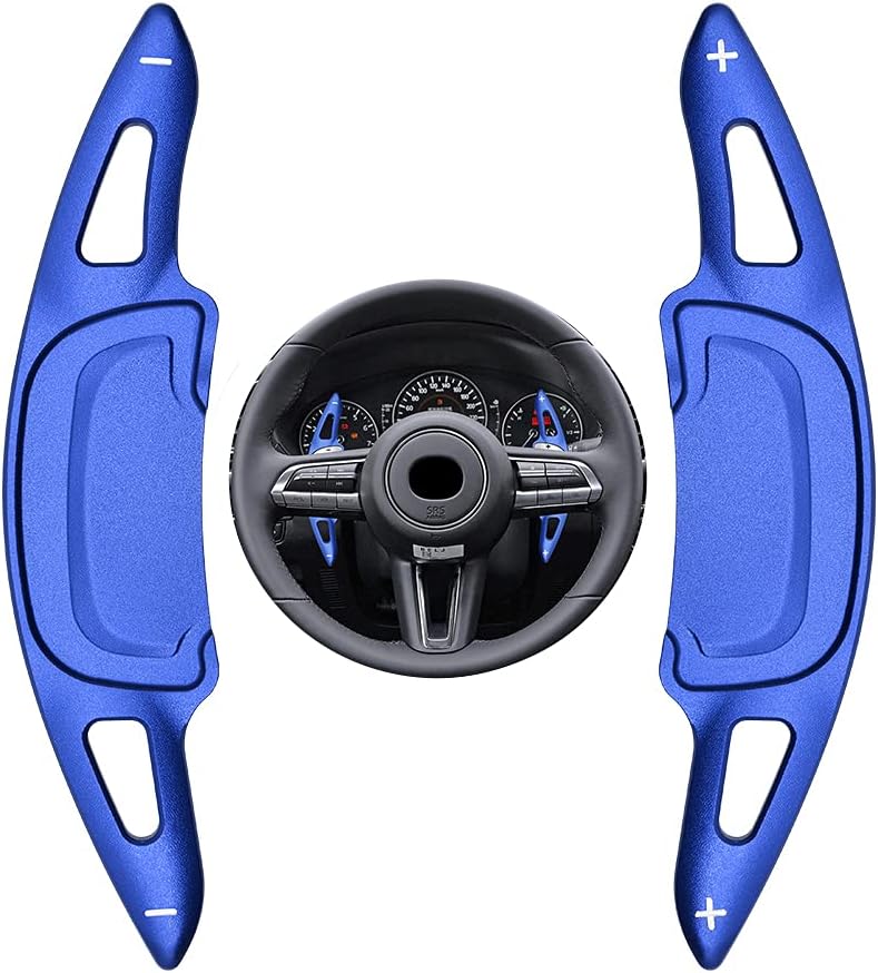 HIBEYO Sports Black CNC Billet Aluminum Steering Wheel Larger Paddle Shifter Extension Covers Compatible with for 2020 2021 mazda3 Axela Mazda 3 Replacement Paddle Shifter Extensions