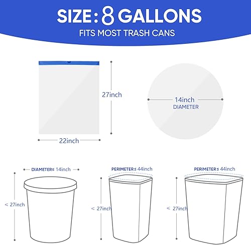 Miniatura 2 de Bolsa de basura de 8 galones con cordón mediano para botes de basura de 8 galones, cocina, dormitorio, baño, sala de estar, oficina, restaurante,