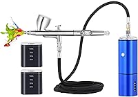 Vista 10 de Kit de aerógrafo Casubaris con compresor, kit de aerógrafo portátil recargable sin cable, pluma de aerógrafo de doble acción con parada automática