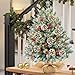 24 Inch Realistic Snowy Tabletop Christmas Tree Small Christmas Tree with 50 Warm Lights Battery Operated Xmas Tree Berry Pinecone Burlap Base Indoor Home Table Christmas Decorations