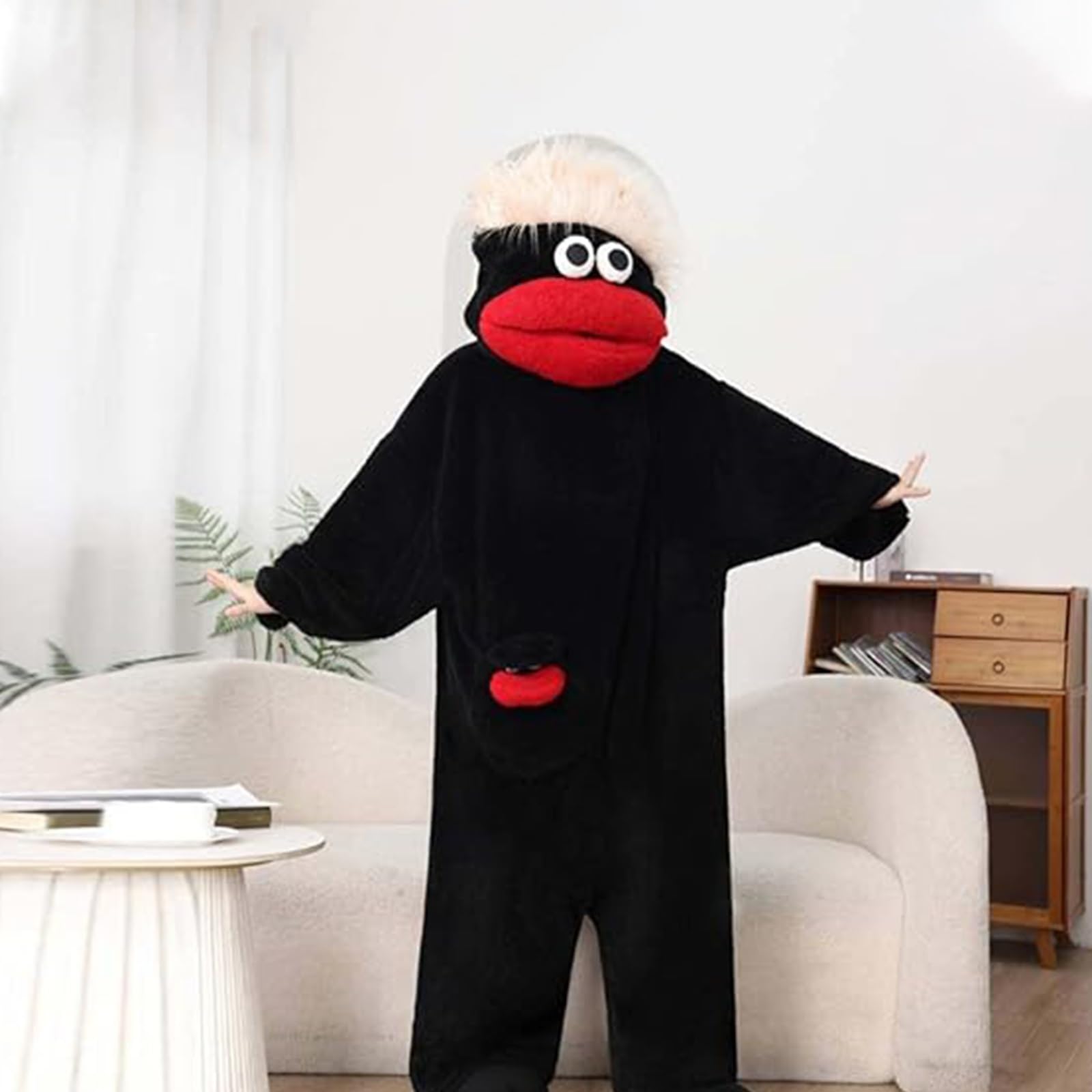 Pigiama Intero Unisex per Adulti, Modello Silly Onesie, Ultra Morbido e Felpato con Cappuccio per Stare in Casa, Ampio Verde Comodo e Confortevole(Green,XL)