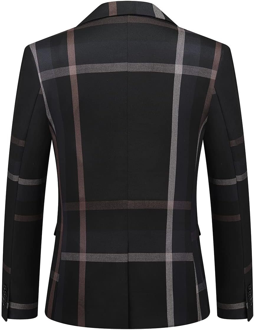Mens Plaid Suit Slim Fit 2 Piece Casual Tuxedo Suit for Men Formal Blazer Pants Tuxedo Set for Wedding Business Party - Image 3