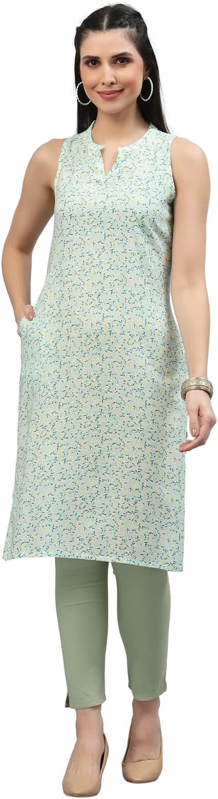 Krya Women's Straight Viscose Multicolor Kurta