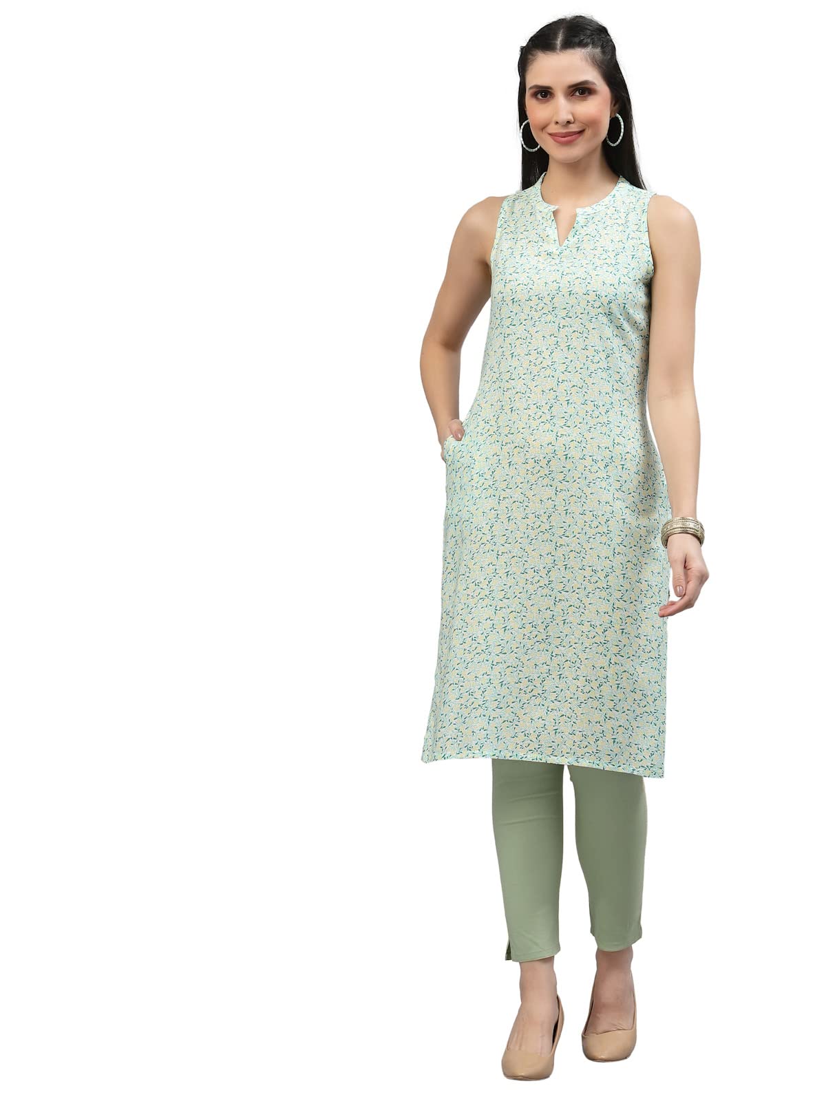 Krya Women's Straight Viscose Multicolor Kurta