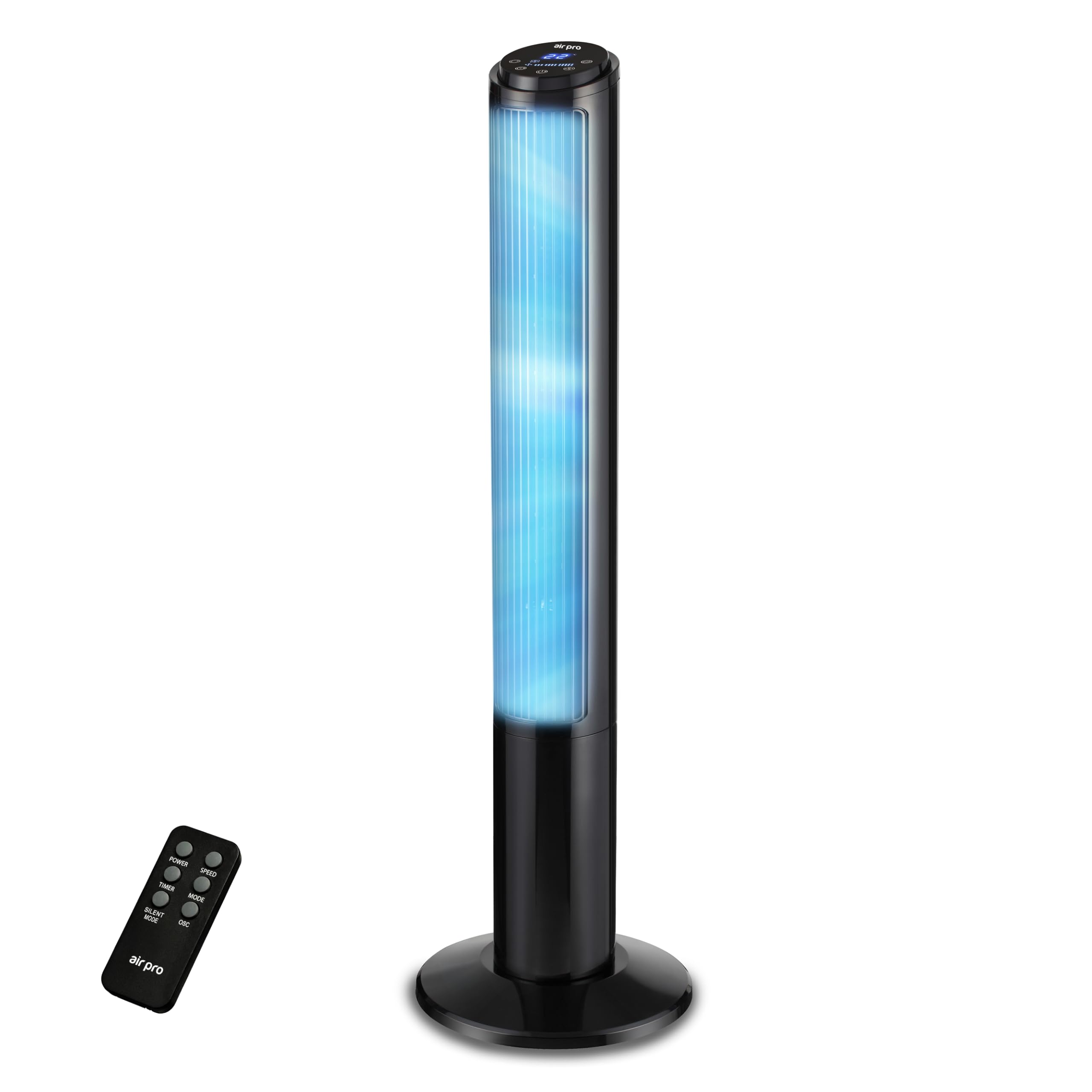 Air Pro 40" Tower Fan SmartVoice™ Control Oscillating Bladeless Fan with Remote - Tall Compact 3 Speeds Quiet 50W Motor Cooling Fan - Floor Standing Fan for Home Office - LED Display 15 Hour Timer — image 1