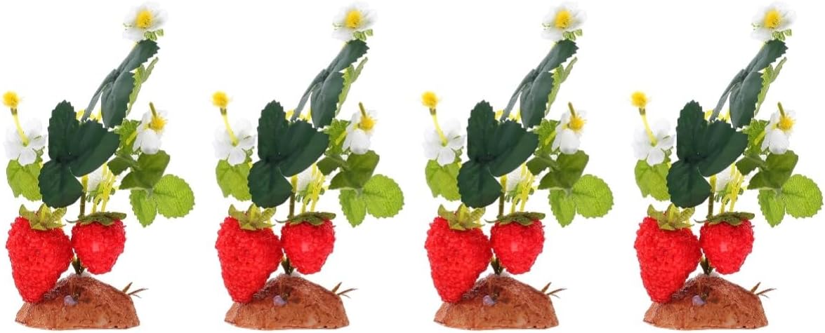 Angoily 4pcs Climbing Pet Box Landscaping Green Decor Reptile Fake Plants Landscape Decor Amphibious Fruit