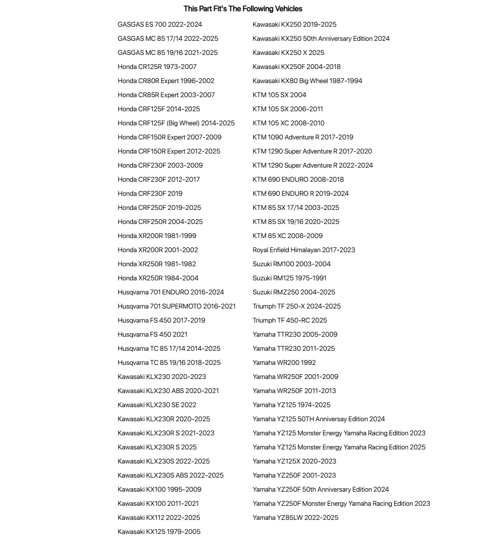 Tusk Motorcycle Rim Lock 1.85 - Fits: YAMAHA YZ250F 2001-2022