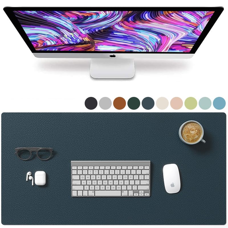 SDADIDesk Mat Large Protector Pad - Multifunctional Office Desk Pad,Smooth Surface Soft Mouse Pad,Waterproof Desk Mat for Desktop(15.7"*31.4",Blue)