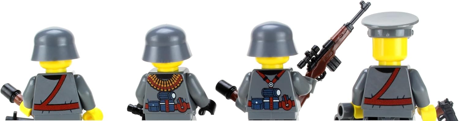 Battle Brick Collectible 1.6 Inches Tall German WW2 Soldiers Squad Custom Minifigure | Genuine Military Minifig | Printed in the USA | Great Gift for Ages 8+ to Adult AFOL