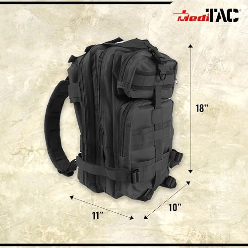 Miniatura 7 de MediTac Mochila táctica de asalto - Mochila de primeros auxilios - Mochila militar MOLLE de 18"
