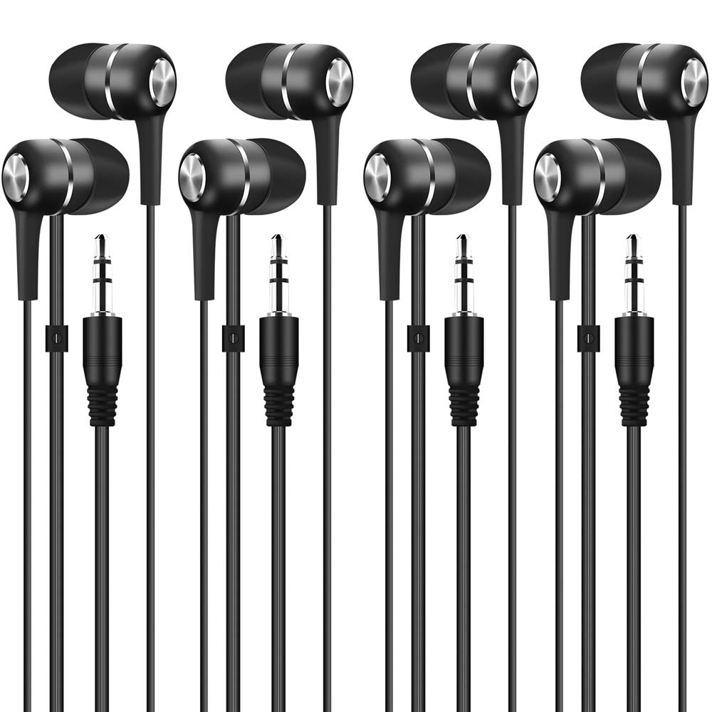 Bulk Earbuds 100 Pack – Basic White Wired Ear Buds For Classroom, Students, A