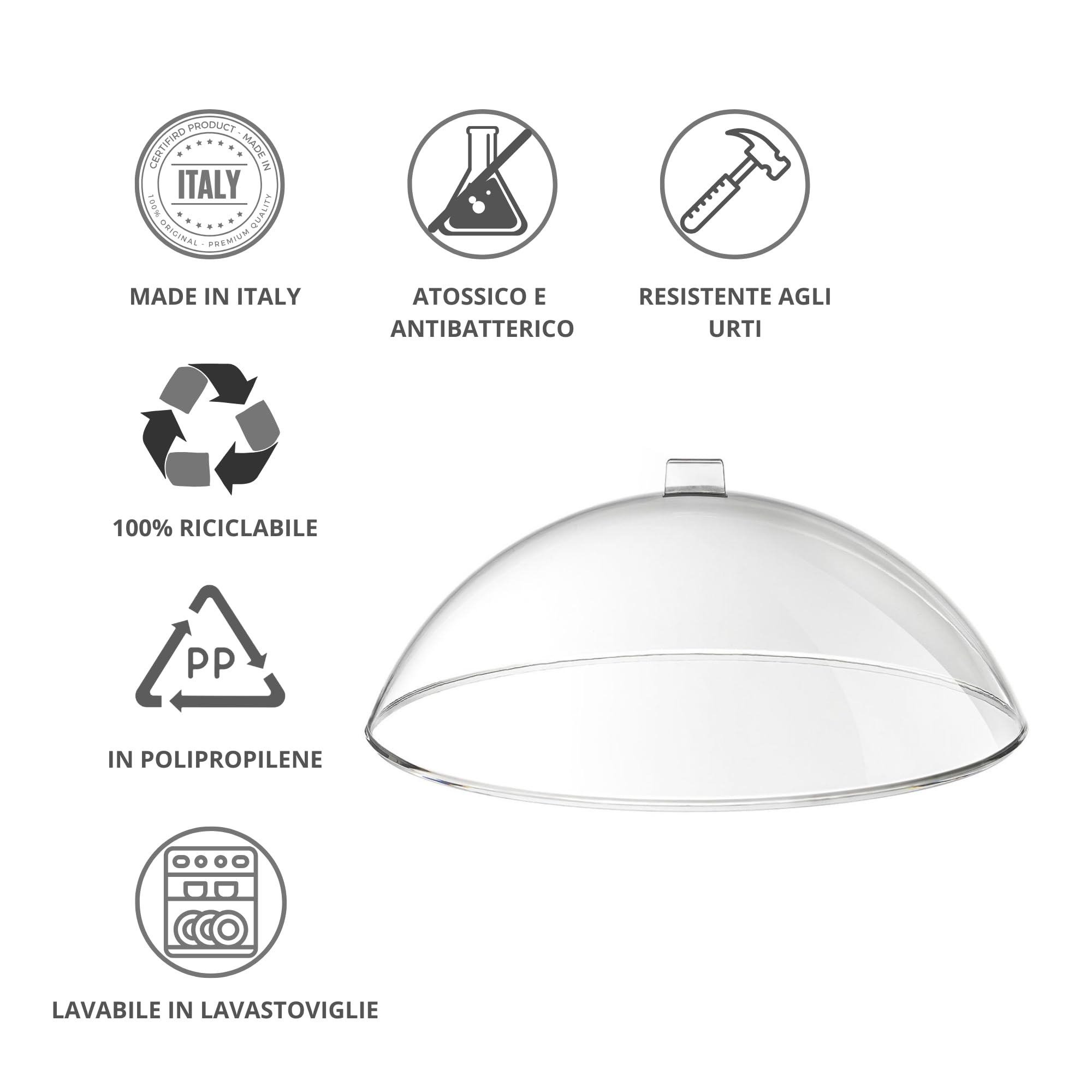 Blim Plus - Calotta Cibi Ø 30cm Trasparente - Campana Salvafreschezza Dolci Torte - Made in Italy