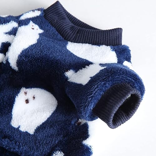 Miniatura 6 de XIAOYU Pijama de invierno cálido para perro, overol de 4 patas para perro con bonito patrón de oso polar para perros pequeños, gatos, Halloween,