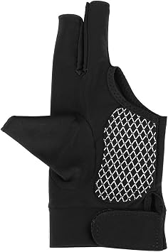 Socobeta Billiards Glove 3 Finger Billiards Glove Snooker Pool Cue Glove Unisex Adults s Glove for Left HandBlack M