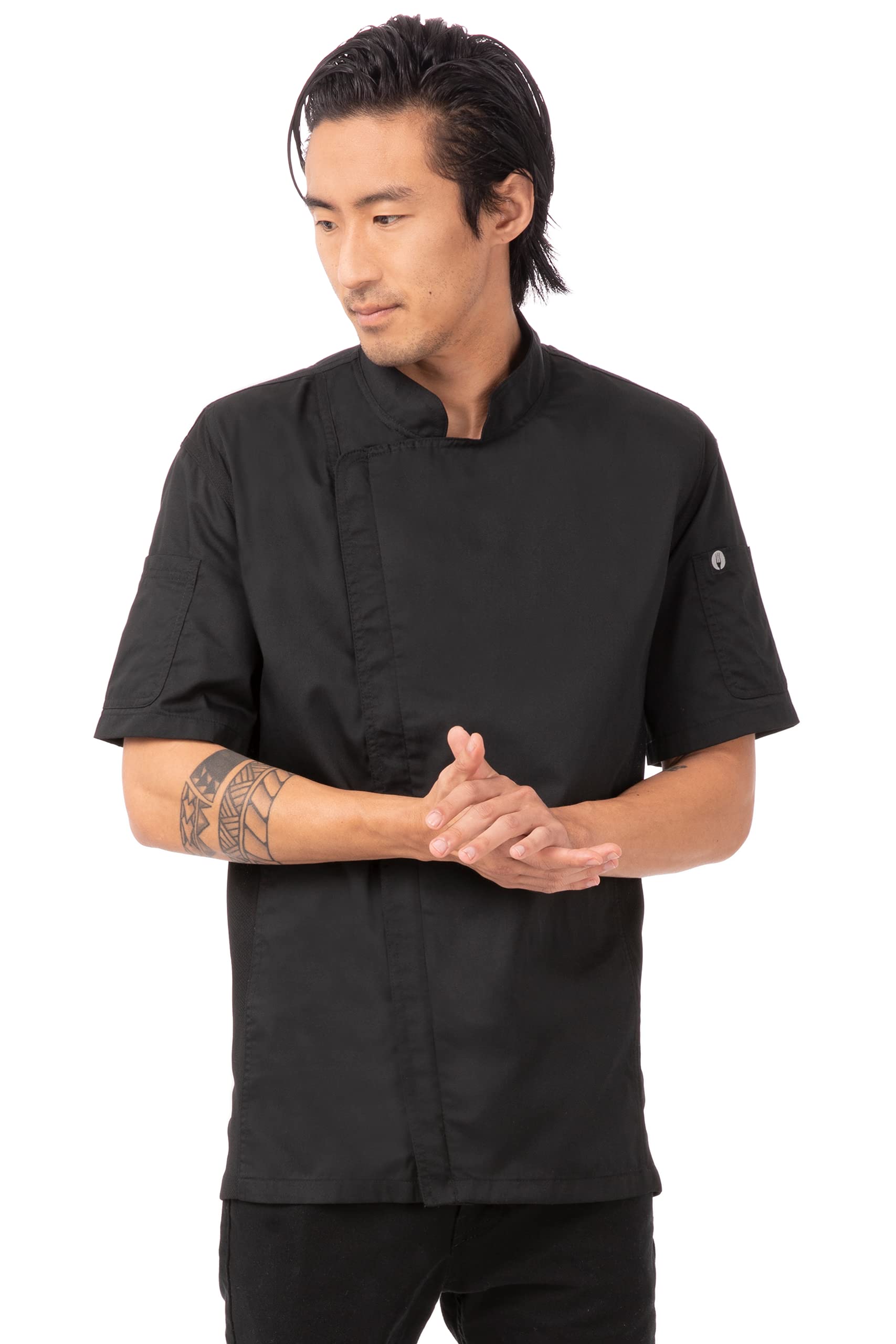 Chef Works Men's Bcsz009blkm Chef s Jacket, Black, M UK