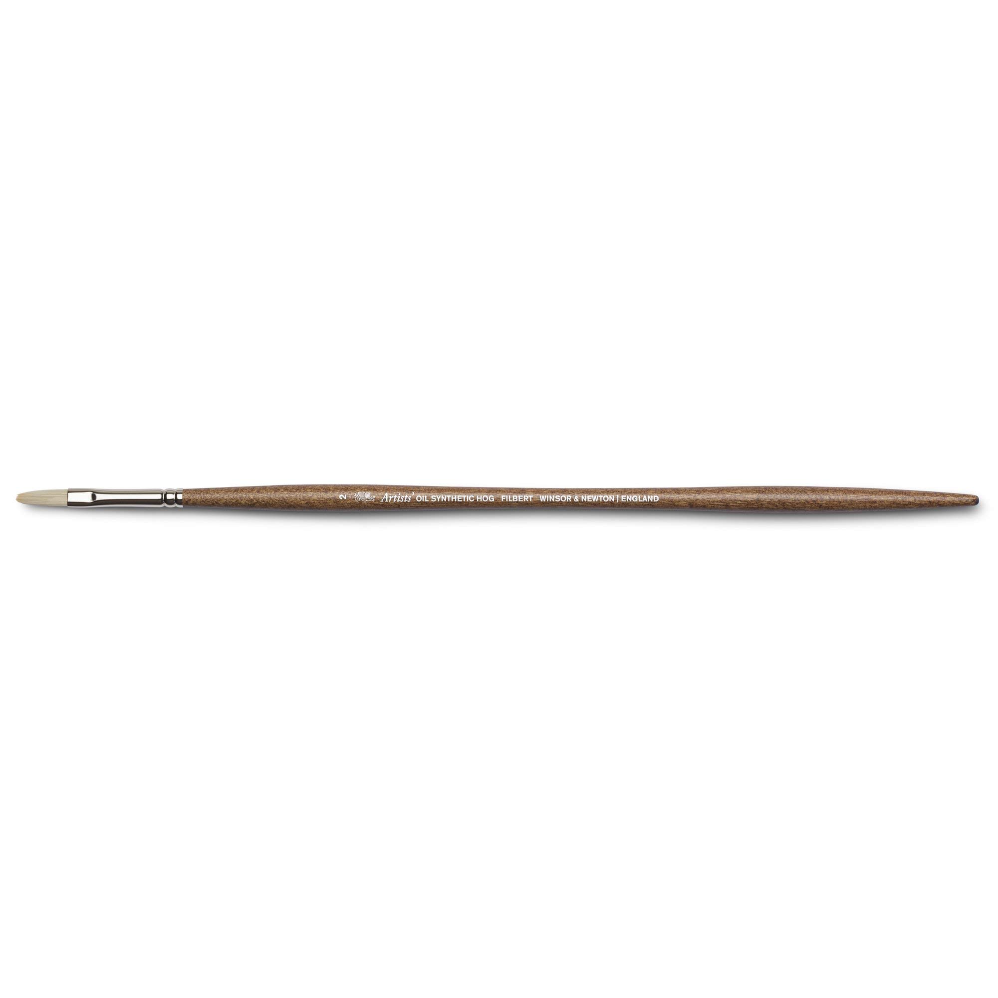Winsor & Newton 5010602 Synthetic Artist Oil Brush with High Elasticity and Durability, Ergonomic Handle for Oil Paints and Alkyd Paints - Filbert Brush No. 2