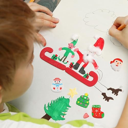 Miniatura 6 de CCINEE 120 piezas de borradores de Navidad para niños, mascotas de escritorio, borradores de lápiz de Navidad, alce, muñeco de nieve, Papá Noel,