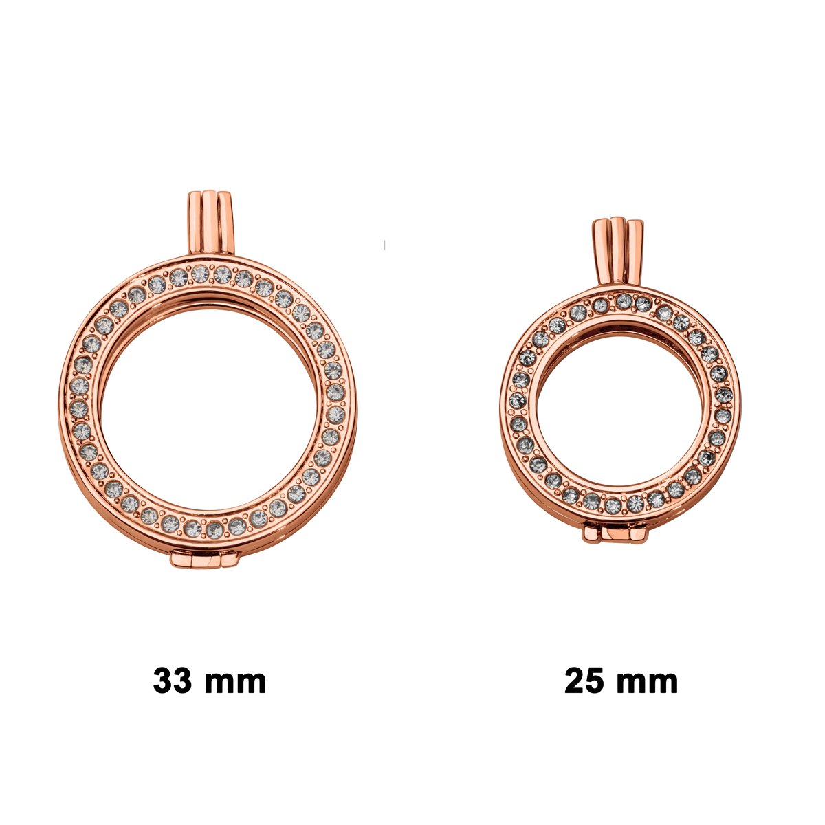Quiges 25mm Coin Anhänger mit Zirkonia für Damen in verschiedenen Farben