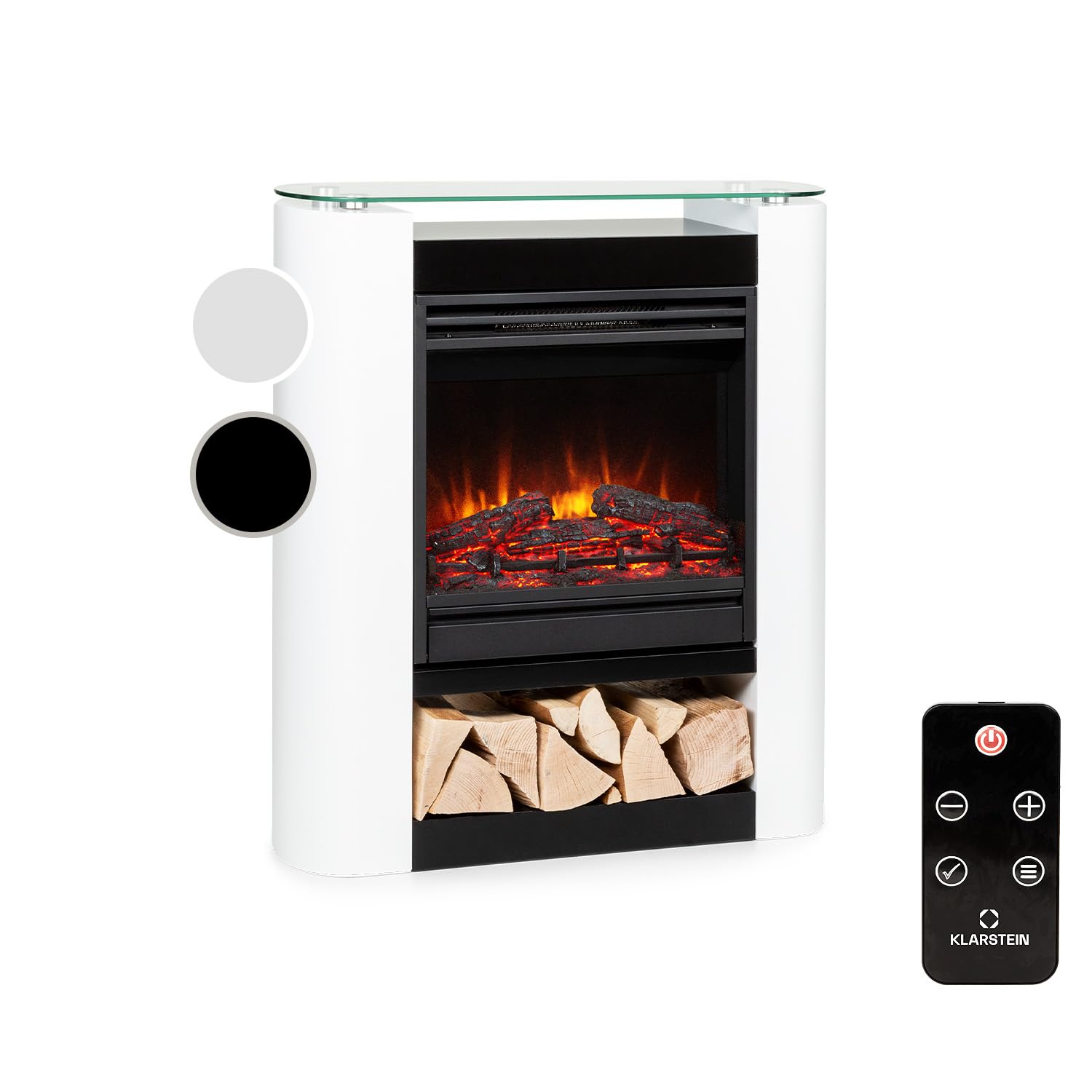 Electric Fireplace, Electric Fire and Surround Mantel Suite, 1800W LED Flame Fire Place with Remote Control, Timer, and Auto Temperature Control, Indoor Log Effect Wood Burner, Fan Heater