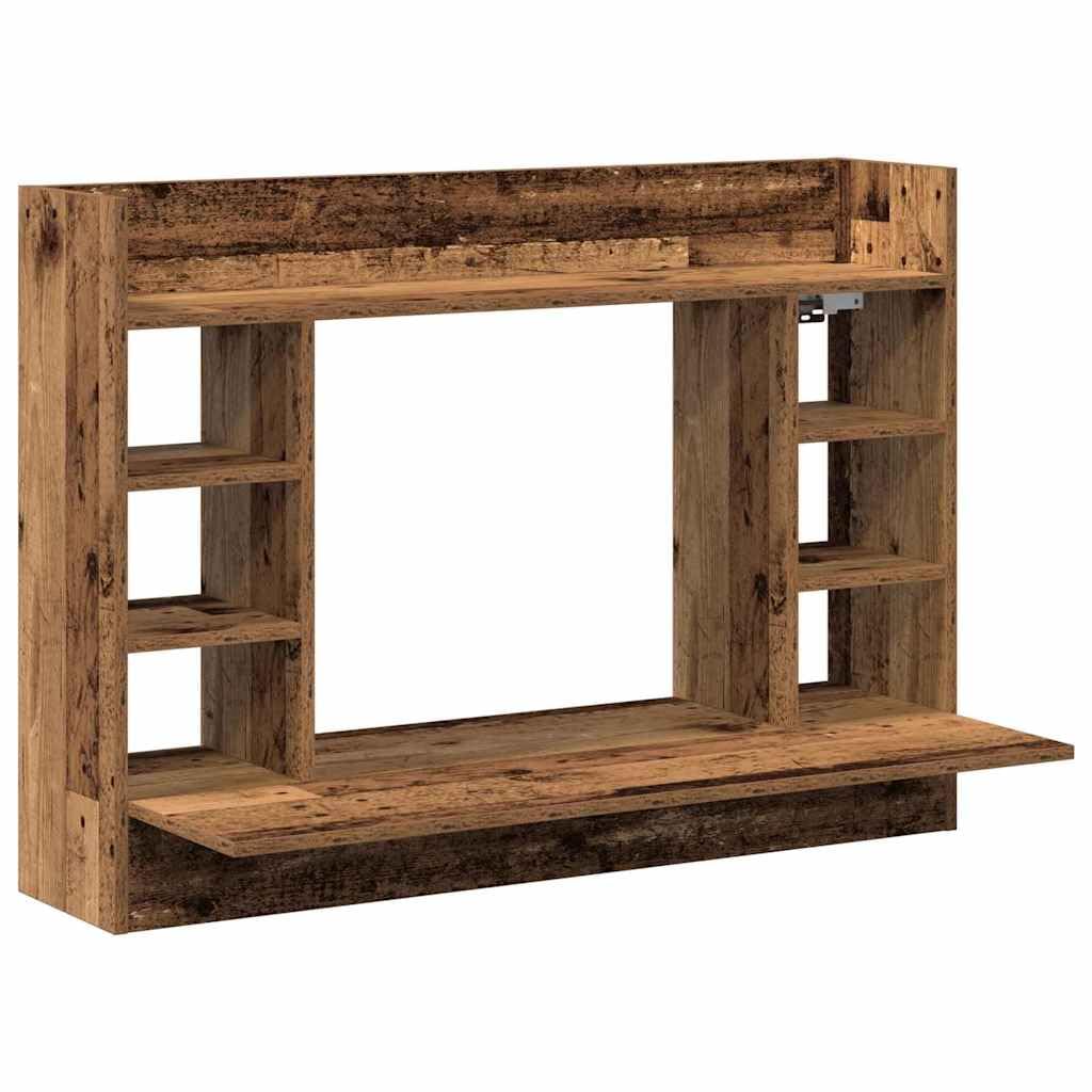 Inżynieryjne drewniane biurko ścienne 105 x 48 x 75 cm z półkami