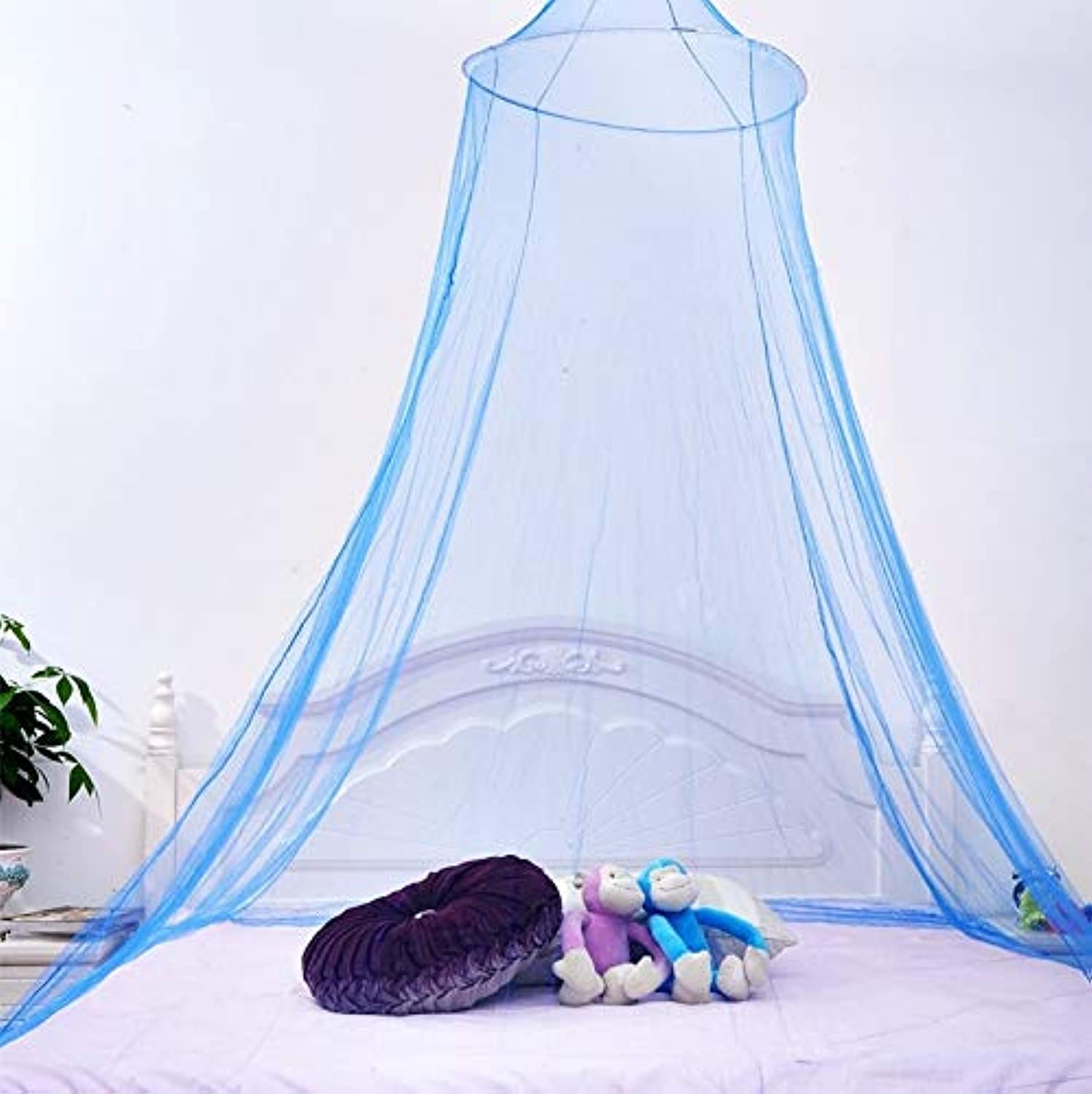 TechPeakMosquito Net Bed Canopy for Queen Size King Size Bed Quick and Easy Installation Canopy Bed Curtains (Blue)