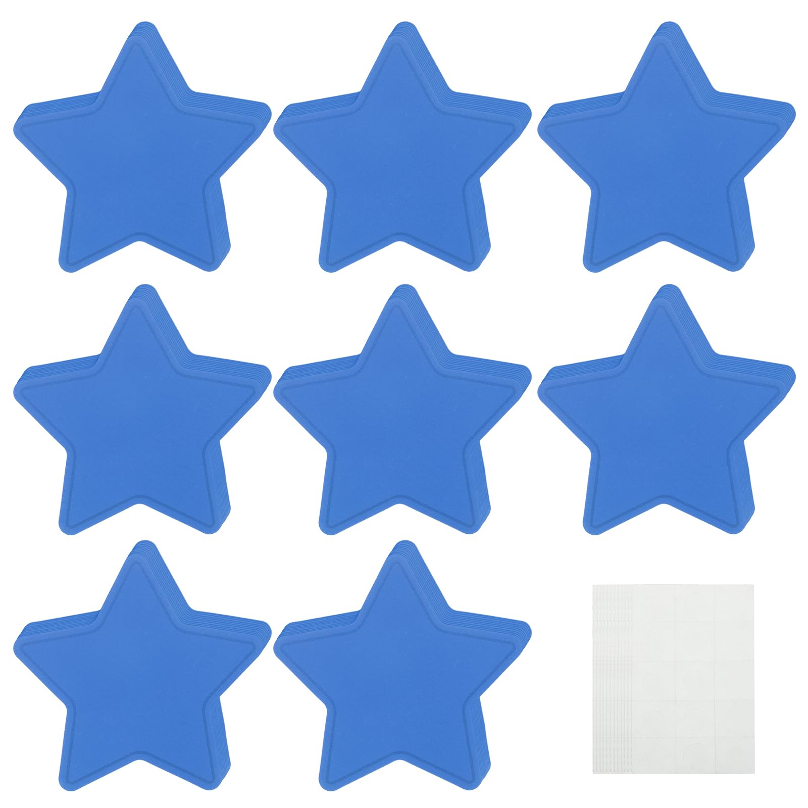 sourcing map 108Pcs Stars Cutouts, 3.5 x 4 Inch Paper Star Shaped Paper Cards for Bulletin Board Decorations, Wall Cut-Outs Classroom DIY Craft(Blue, with 120 Dot Glue)