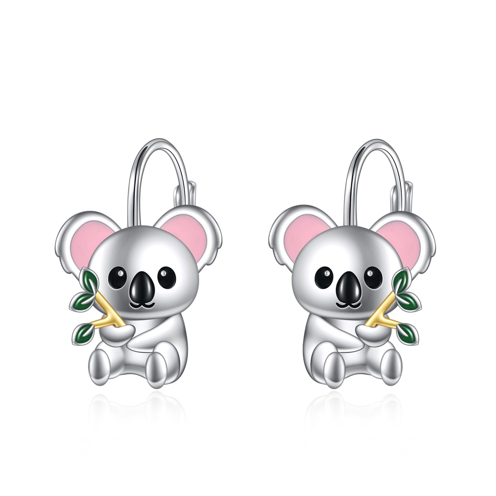 Tier Ohrringe Damen Mädchen Kinder 925 Sterling Silber Kaninchen/Koala/Panda Creolen Ohrringe Niedlich Tier Ohrringe Schmuck Geschenk