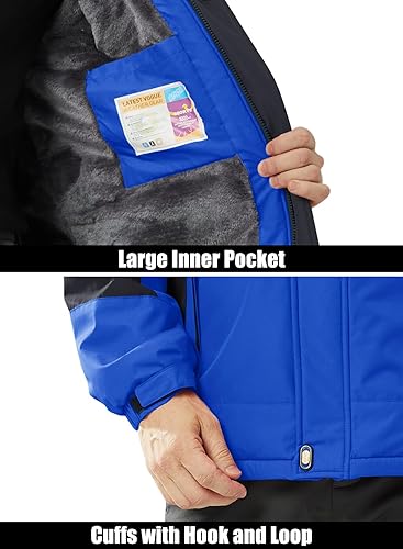 Miniatura 13 de MAGCOMSEN Men's Winter Jacket Water Resistant Ski Snow Coat Warm Fleece Parka Raincoats with Hood Multi-Pockets