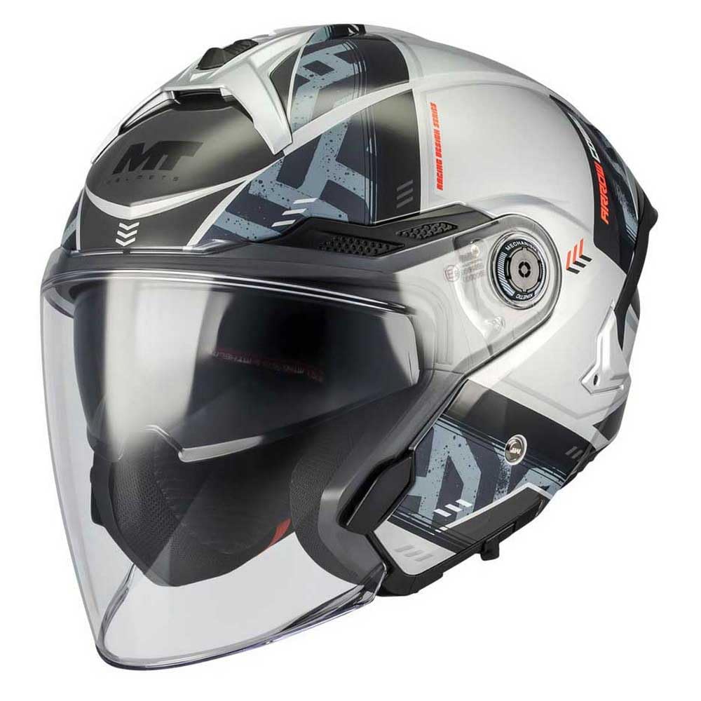 MT Helmets Cosmo SV - Motorradhelm Jet Sport mit einziehbarem Sonnenvisier, patentiertes Schnellverschluss-Visier, waschbares Innenfutter, geeignet für UCS Gegensprechanlage, ECE 22.06 & DOT
