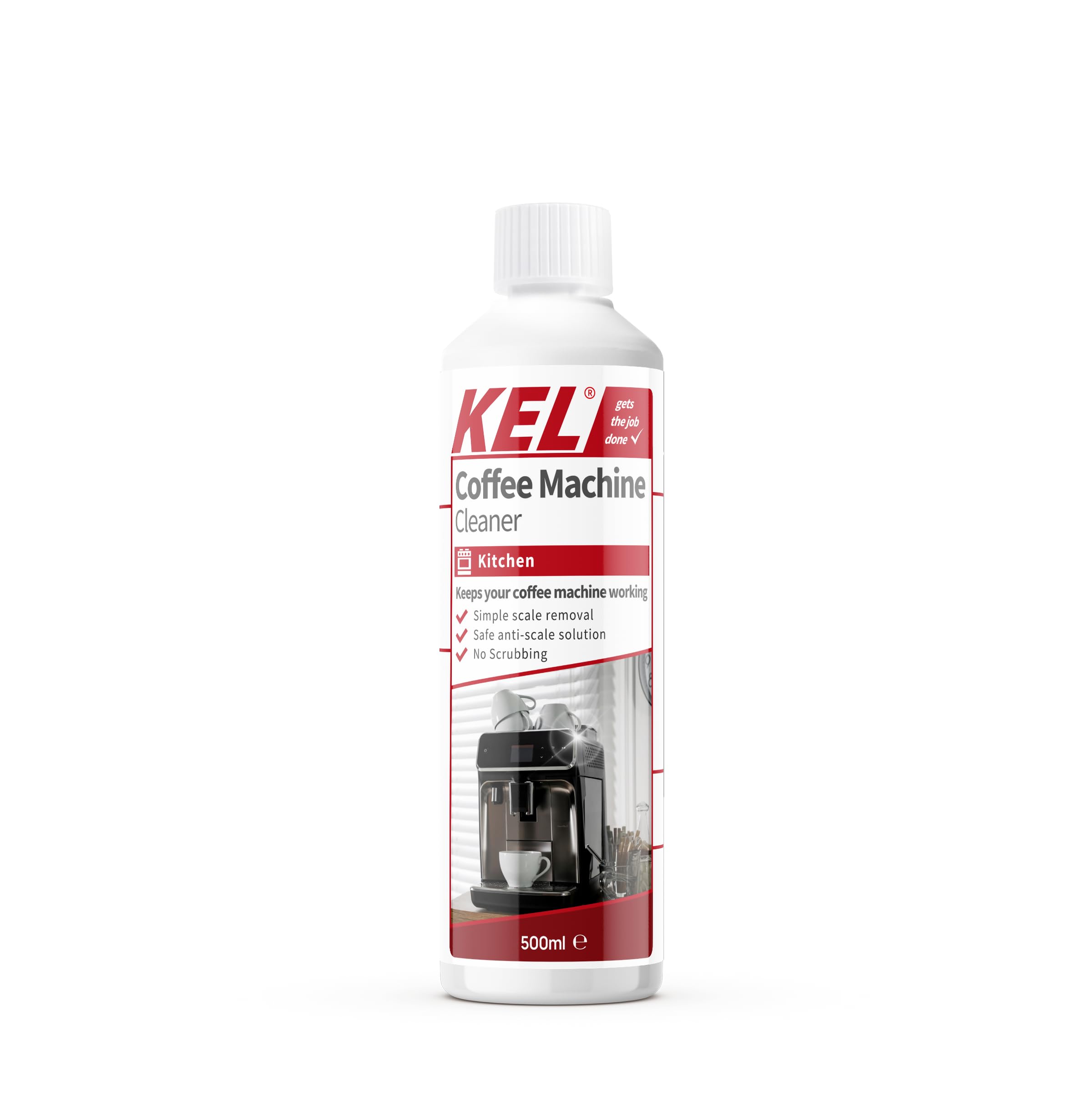 KEL - Coffee Machine Cleaner/Descaler, Tough Scale Limescale Remover for Espresso, Easy Maintenance to Prevent Blockages - 500ml