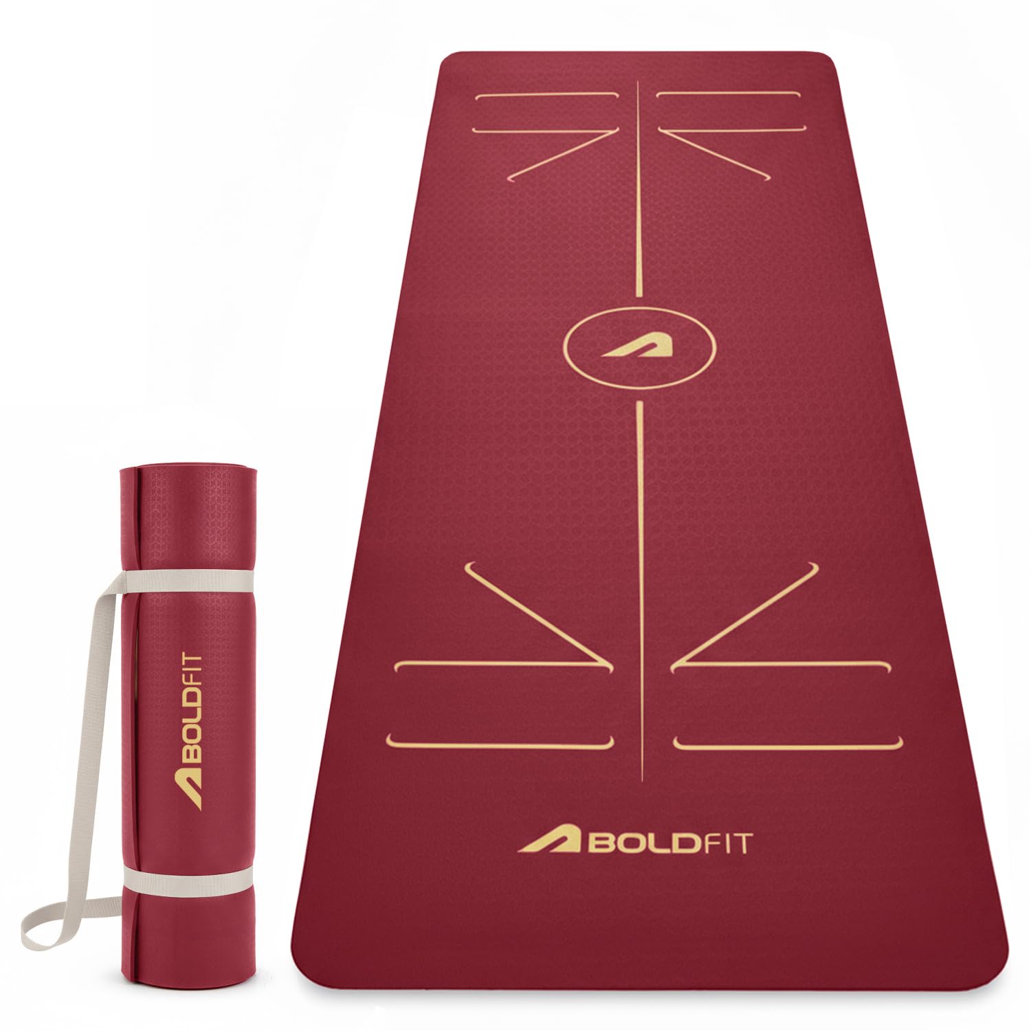 Boldfit Yoga Mat for Women & Men - TPE Eco Friendly 6mm thickness Non Slip Classic Pro Exercise Mat for Home Workout Pilates Floor Exercises Gymnastics Meditation with strap