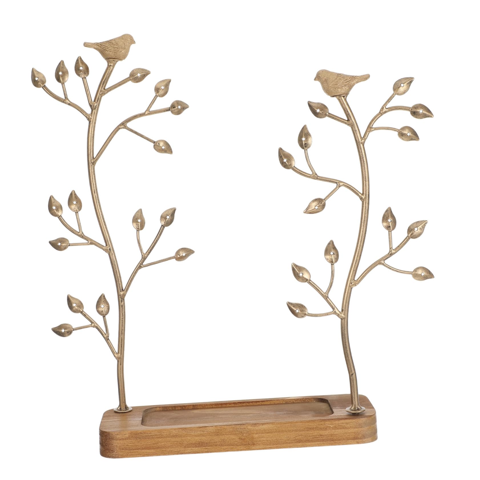 Toyvian Présentoir Bijoux Fer et Bois Design Arbre à Oiseaux Organisateur de Colliers et Boucles Oreilles pour Intérieur