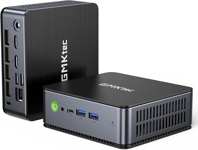 GMKtec Mini Gaming PC, Mini Computer Windows 11 Pro, AMD Ryzen 7 6800H (8C/16T 4.70Ghz), 32G DDR5 RAM + 1TB Hard Drive PCle SSD, WiFi 6, USB3.2, BT 5.2, DP, HDMI, RJ45 2.5G Nucbox K1