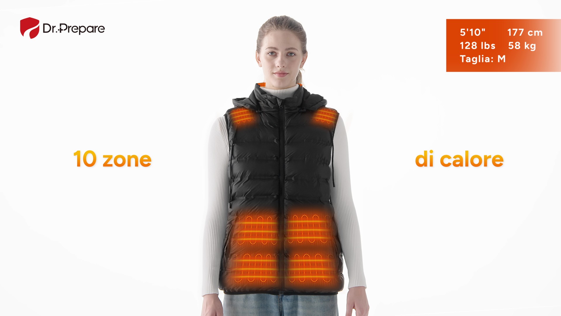 Power Bank Dr.Prepare 16000 MAh 7,4V Per Gilet Riscaldato, Con 3 Uscite Type-C USB E DC, Ricarica Rapida - 5