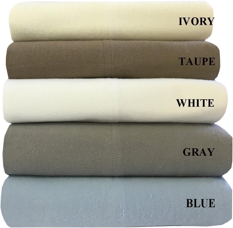 Royal Traditions Queen Taupe Cotton Flannel Sheets, 100