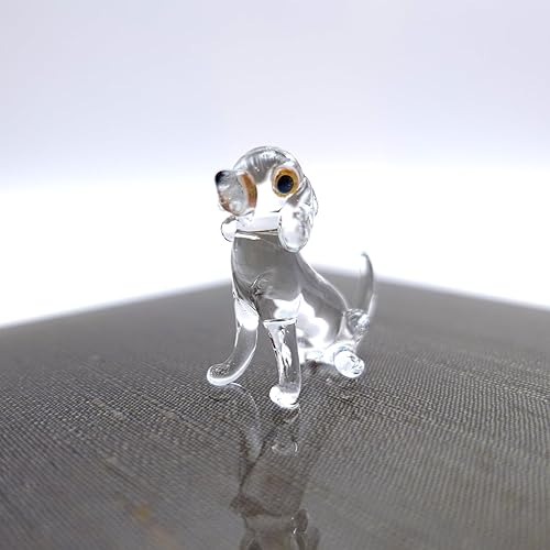 Miniatura 3 de Figuras pequeñas de Beagle raras miniaturas de vidrio soplado a mano, animales coleccionables, regalo para amantes de los perros, decoración