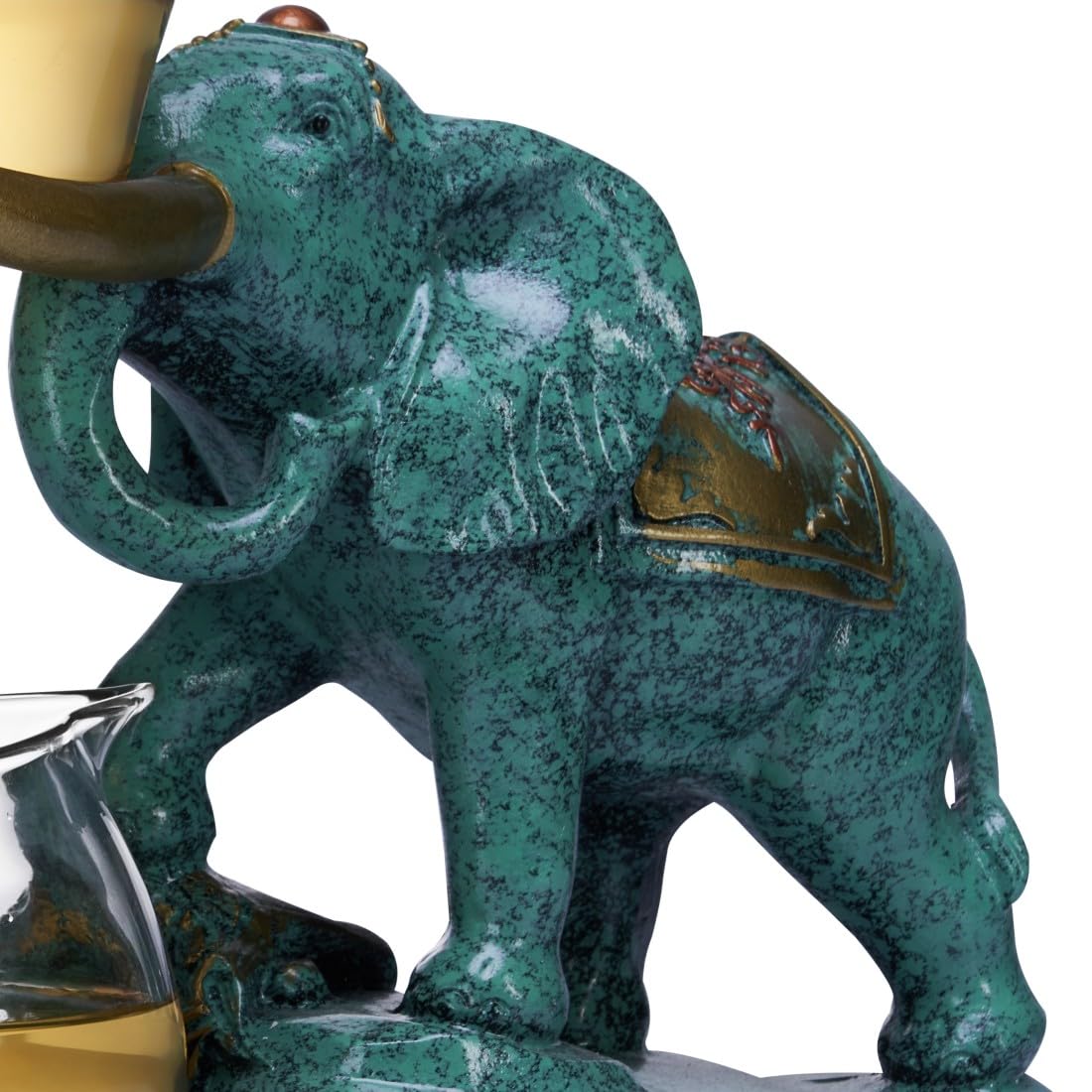 Hitzebeständiges Kungfu-Teeservice aus Glas mit Heizer, zieht Wasserumleitung an, drehbare Abdeckung, Schüssel, halbautomatische Glas-Teekanne (Elefant einzeln)