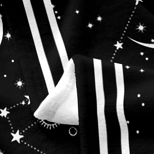 Miniatura 3 de Erosebridal Manta de sol y luna de 50 x 60 pulgadas, manta del zodiaco de doce constelaciones, manta de forro polar de fase lunar, manta de franela