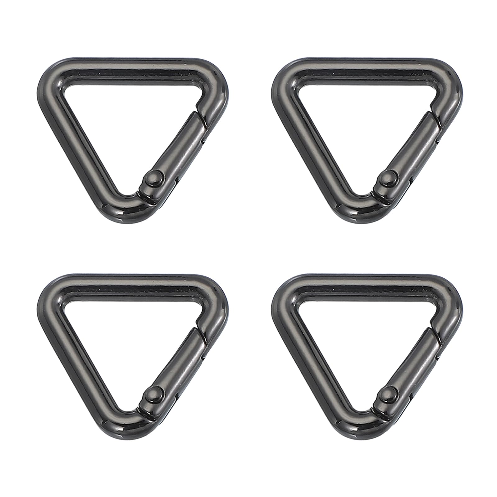 PATIKIL 0.65" Triangle Ring Buckle, 4 Pack Metal Spring Snap Clip Jump Rings Trigger Keychain Belt Fastener Connectors for DIY Purses Handbag Strap Clasp, Dark Gray