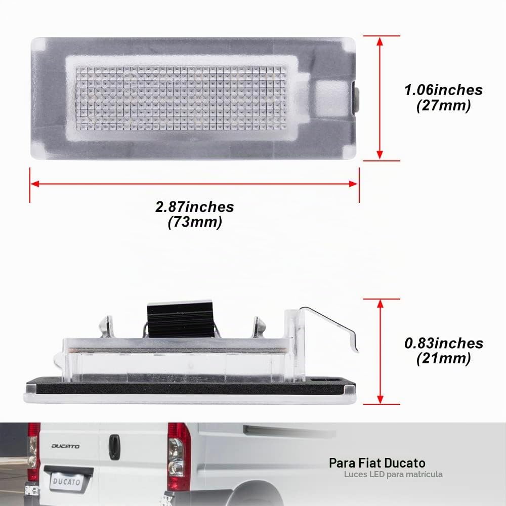 Luz LED trasera para matrícula compatible con Fiat Ducato Bus Kasten para Peugeot Boxer Bus Kasten para Citroen Jumper Bus Kasten 2006-2019