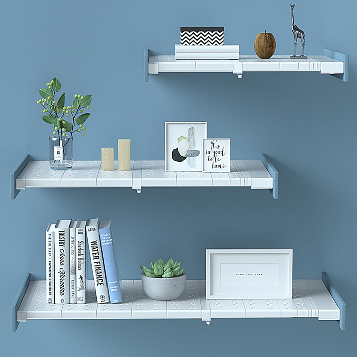 Extensible Séparateurs d'étagères Acier Inoxydable Penderie Étagère De Rangement Réglables Armoires Télescopiques Placard Diviseur DIY Organisateur (Acier au carbone, largeur 42cm, longueur 41-52cm)