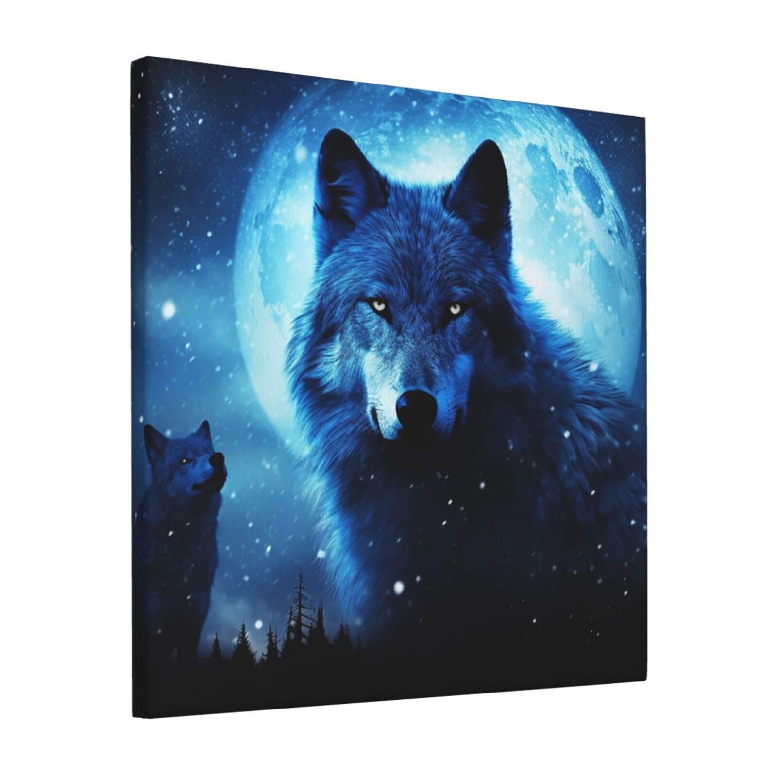KLOPH Wolfs Canvas Wall Art for Living Room 12"x12" Modern Artwork Painting for Bathroom Hanging Canvas Prints Aesthetic Wallart for Bedroom Kitchen Office Wall Decor