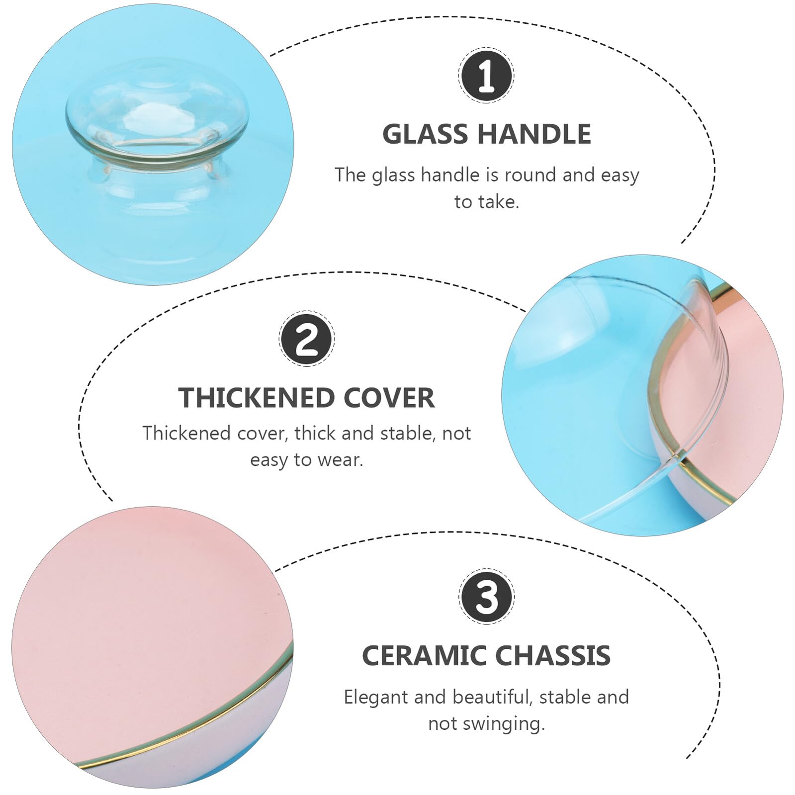Couvercle Transparent pour Gâteau avec Plateau Ensemble de Couvercles Verre et Céramique pour Gâteaux et Snacks
