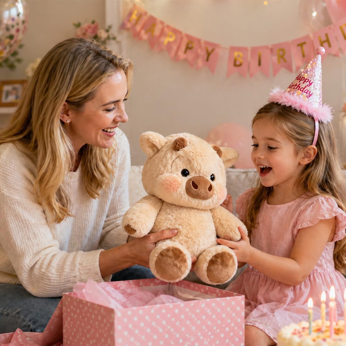Generico Peluche Mucca Che Corre – Mucca Peluche Che corre, 45/60cm, Adorabile Peluches Cinghiale Morbido e Confortevole, Perfetto per Decorazioni Casa e Regalo Festivo (Maiale A,45cm)