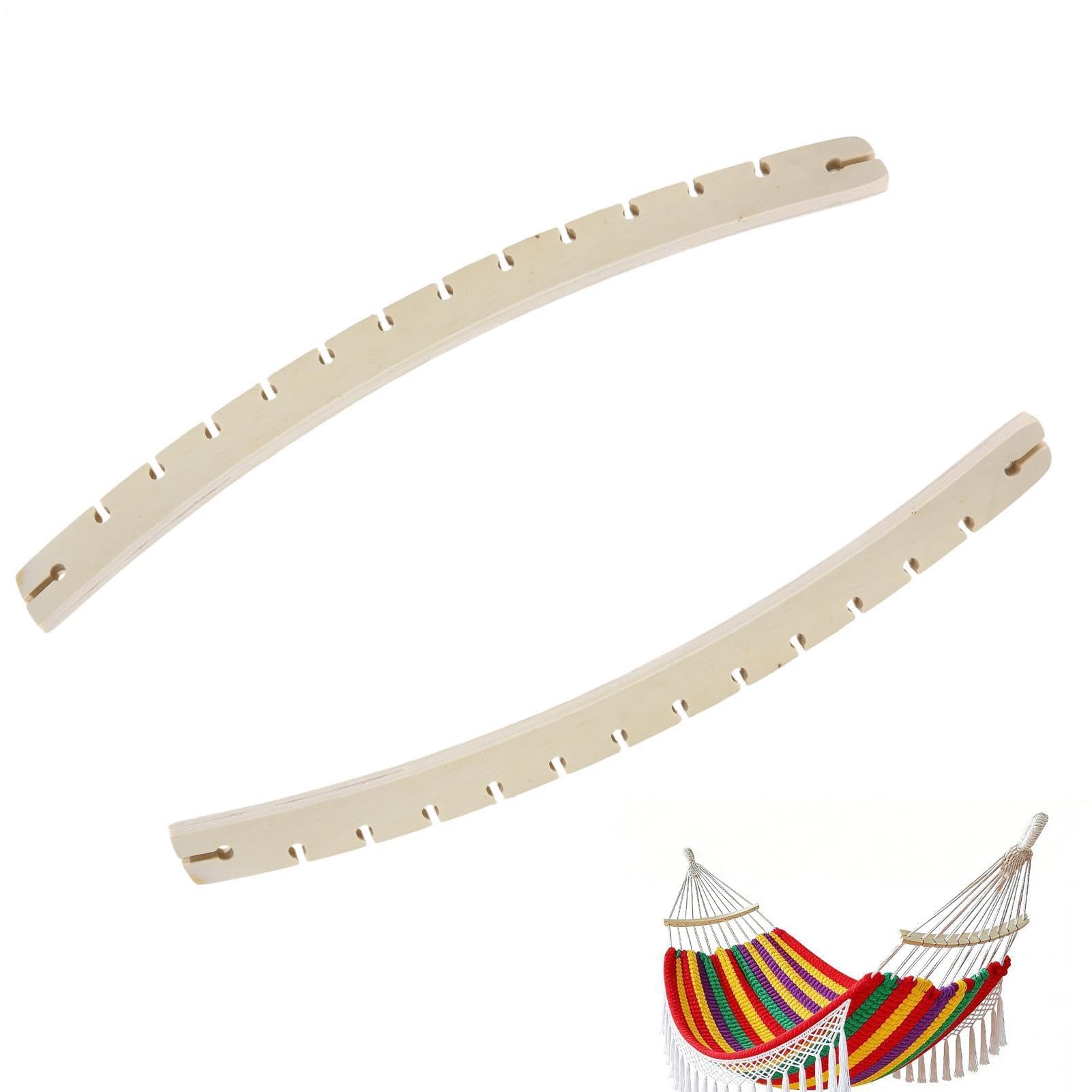 Varillas de madera para hamaca, 2 unidades, 14 agujeros, desmontables, curvadas, soportes de repuesto para jardín, camping, exterior, balcón y terraza