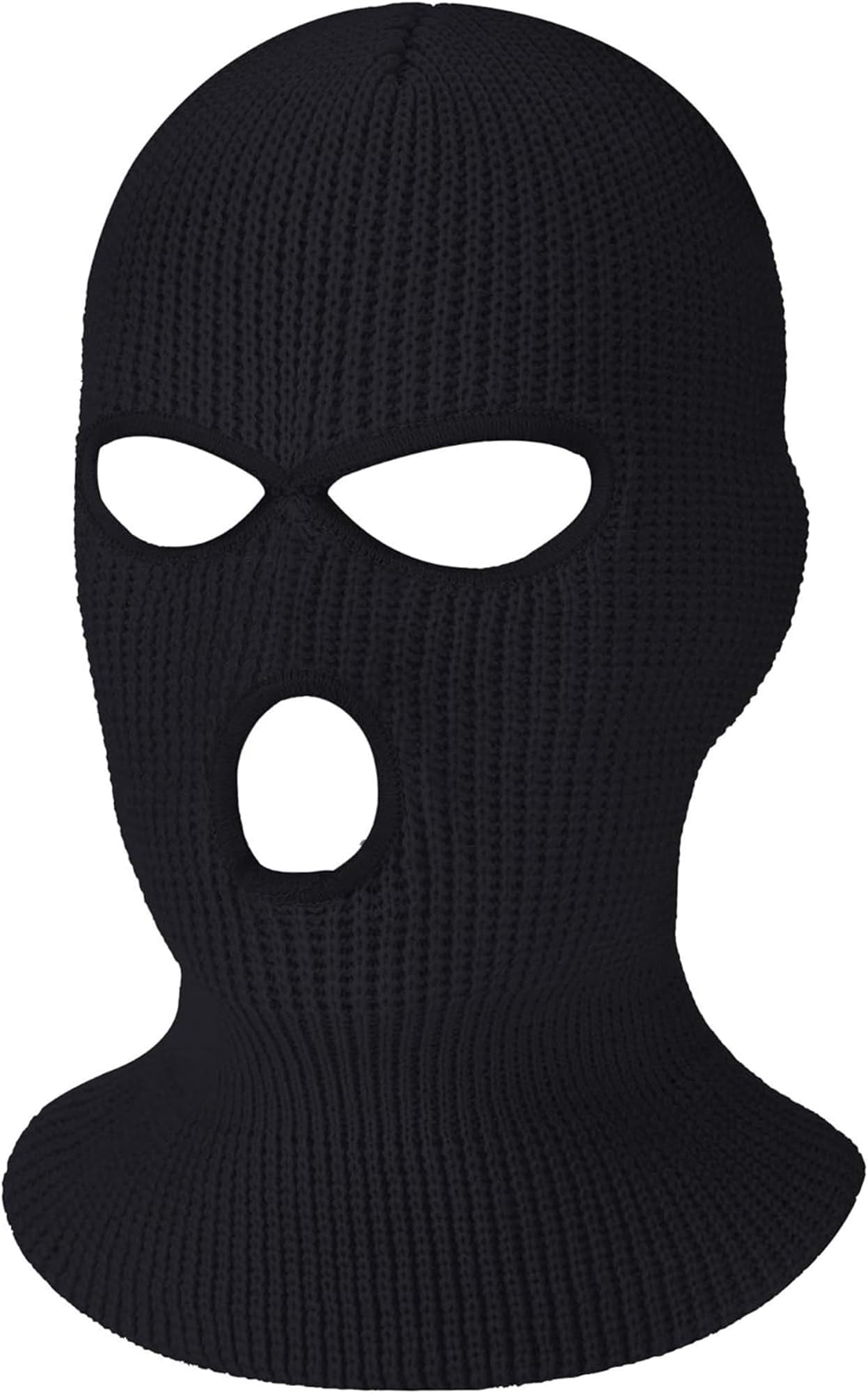 3 Holes Ski Mask Full Face Cover Outdoor Balaclava Winter Knitted Neck Gaiter for Halloween Sports Cycling