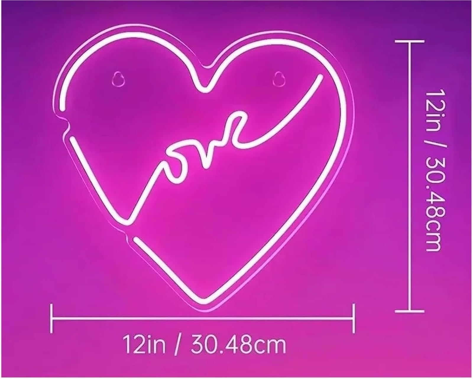 Luces de neón Letrero de neón "Love" con cargador, luz LED colgante para para fiestas, tiendas, hogar, dormitorio y decoración pared, 30,48 cm ×