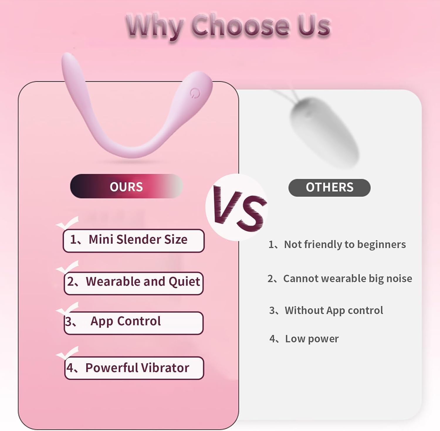 Slim Vibrator Egg with App Control Wearable Mini Sex Toy for Women